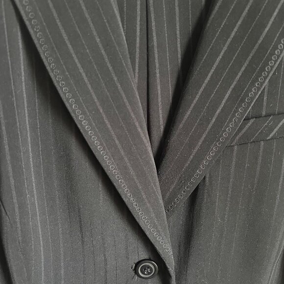 Norton McNaughton Black Pinstripe Pantsuit - Picture 3 of 12